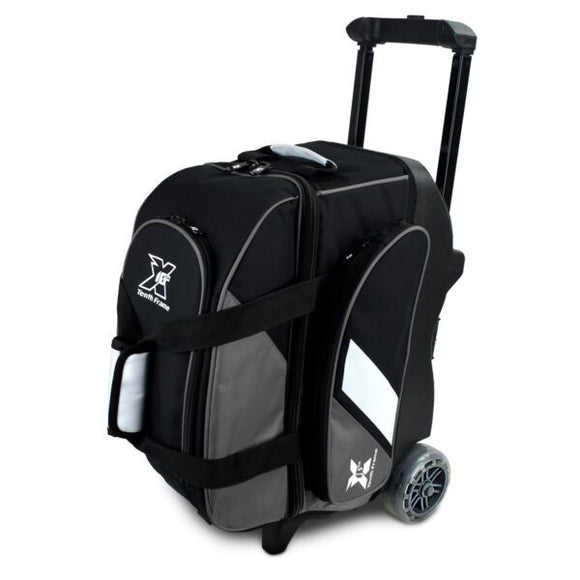EMAX Pro Bowl Deluxe Double Roller pour 2 balles de bowling, sac à deux balles de bowling, sac de bowling pour balles, chaussures et accessoires, argent EMAX Pro Bowl Deluxe Double Roller pour 2 balles de bowling, sac à deux balles de bowling, sac de bowling pour balles, chaussures et accessoires, argent