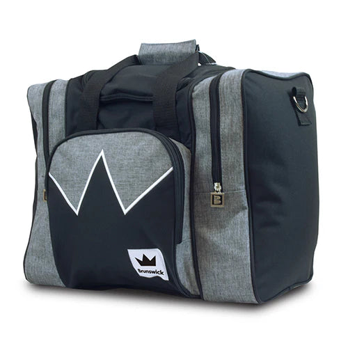 Brunswick Edge Single Tote Bowling Bag- Grey/Black