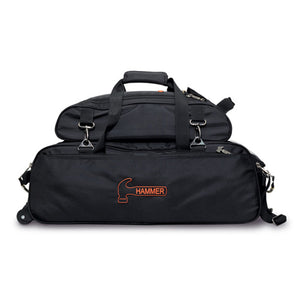 Hammer Premium Slim Triple Tote Bowling Bag with Pouch - Black