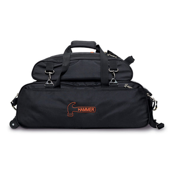 Hammer Premium Slim Triple Tote Bowling Bag with Pouch - Black