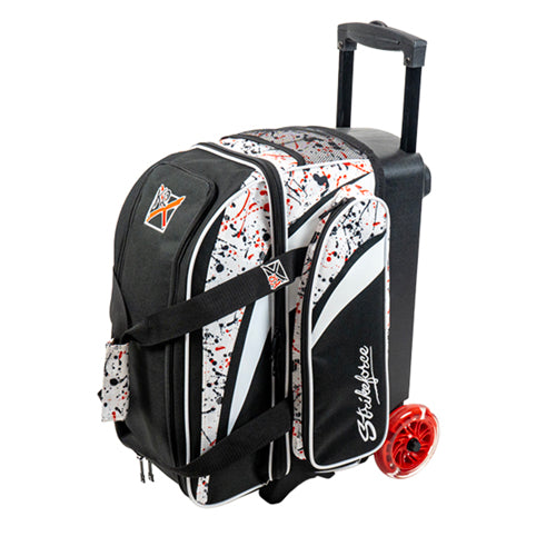 KR Strikeforce Cruiser Scratch Double Roller Bowling Bag - White/Red/Black Splash