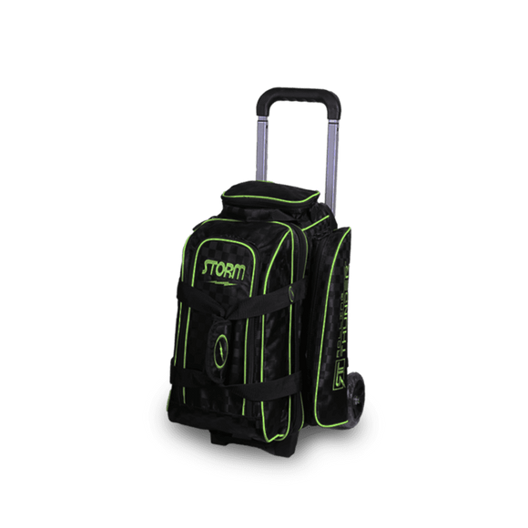 Storm Rolling Thunder 2 Ball Roller Checkered Black Lime Bowling Bag