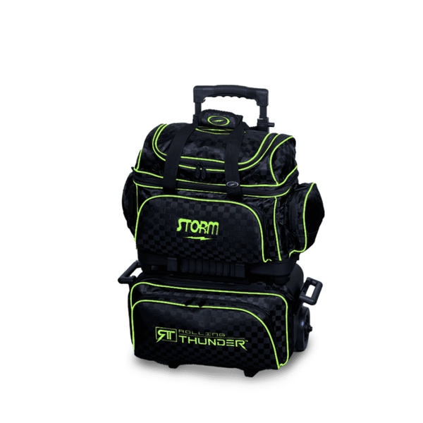 Storm 4 Ball Rolling Thunder Checkered Black Lime Bowling