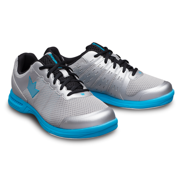 Brunswick Fuze Mens Bowling Shoes Silver/Sky Blue