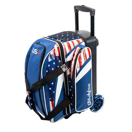 KR Strikeforce Cruiser Scratch Double Roller Bowling Bag - USA Flag
